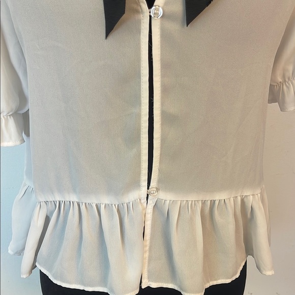 Shinestar | Women’s White Anime 2 Piece Puff Sleeve Peplum Blouse Size Small - Picture 6 of 8